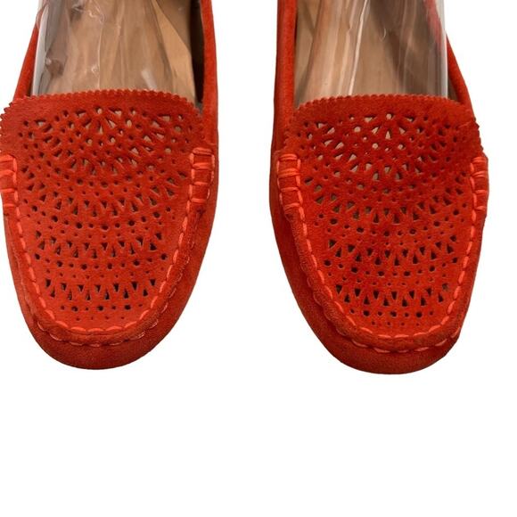 UGG | Clair Orange Suede Laser Cut Moc Slip On Loafer Size 8 - Picture 6 of 16